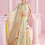 Lemon Blossom Top with Lehenga and Printed Dupatta