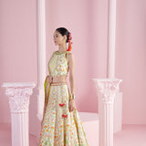 Lemon Blossom Top with Lehenga and Printed Dupatta