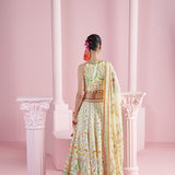 Lemon Blossom Top with Lehenga and Printed Dupatta