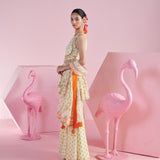 Lemon Zest Peplum Cut-Out Top and Sharara Set