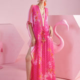 Pink Iznik Print Kaftan