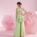 Pista Peplum Top with Flare Pants