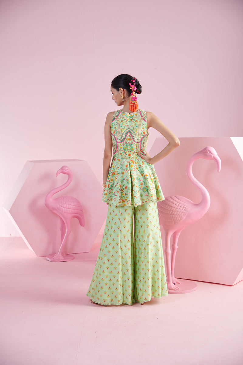 Pista Peplum Top with Flare Pants