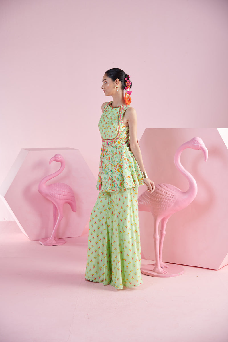Pista Peplum Top with Flare Pants