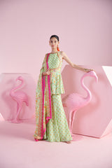 Pista Peplum Top with Flare Pants