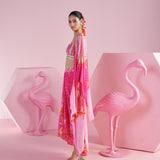 Blossom Cluster Draped Skirt Set