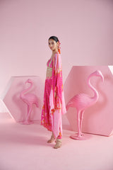 Blossom Cluster Draped Skirt Set