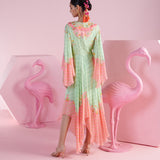 Pista iznik Asymmetrical Pink Ruffled Dress