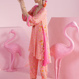 Blush Harmony Asymmetrical Kurta Set