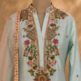 Aqua Blossom Sharara Set