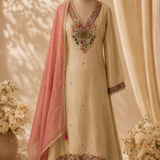 Sand Pearl Palazzo Kurta  Set