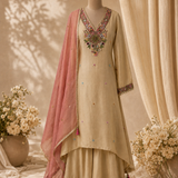 Sand Pearl Palazzo Kurta  Set