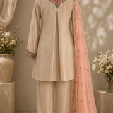 Beige Grace Short Kurta Set