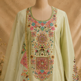Sage Drape Skirt Kurta Set
