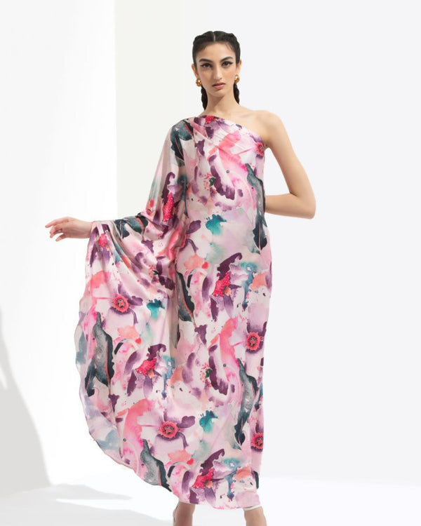 Azalea Printed One Off Shoulder Kaftan