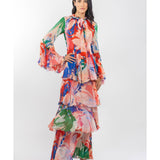Chiffon Printed Layered Dress