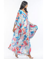 Chiffon Printed Pleated Kaftan