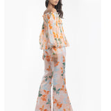 Chiffon Printed Smocking Top and Pants