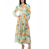 Cotton Lurex Printed Flaired Dress