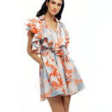 Cotton Poplin Printed Short Dress