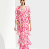 Sakura tiered maxi dress