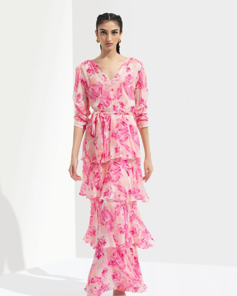 Sakura tiered maxi dress