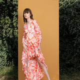 Maple Leaves Printed Wrap Dress