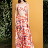 Willow Printed Satin Long Dress