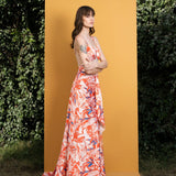 Willow Printed Satin Long Dress