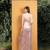 Willow Sequins One Shoulder Slit Dress