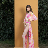 Orchid & daisy Printed bodysuit with cape