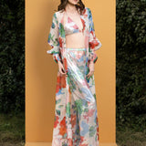 Hibiscus Sequins Bustier and Pants Set