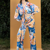 Hawaii Printed Wrap Top and Pants