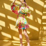 Pink Surge Florid Short Dress
