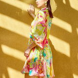 Pink Surge Florid Short Dress