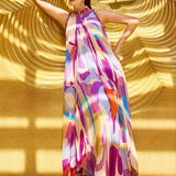 Purple Abstract Geo Dress