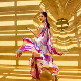 Purple Abstract Geo Dress