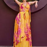 Ochre Floral Fantasy Dress