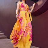Ochre Floral Fantasy Dress
