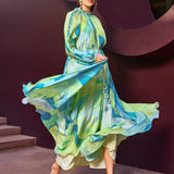 Green Abstract Geo Dress