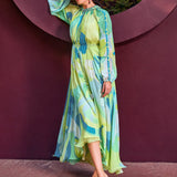 Green Abstract Geo Dress