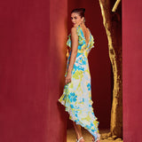 Teal Floret Spring Glaze Dress