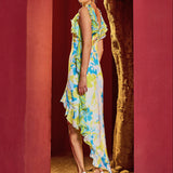 Teal Floret Spring Glaze Dress