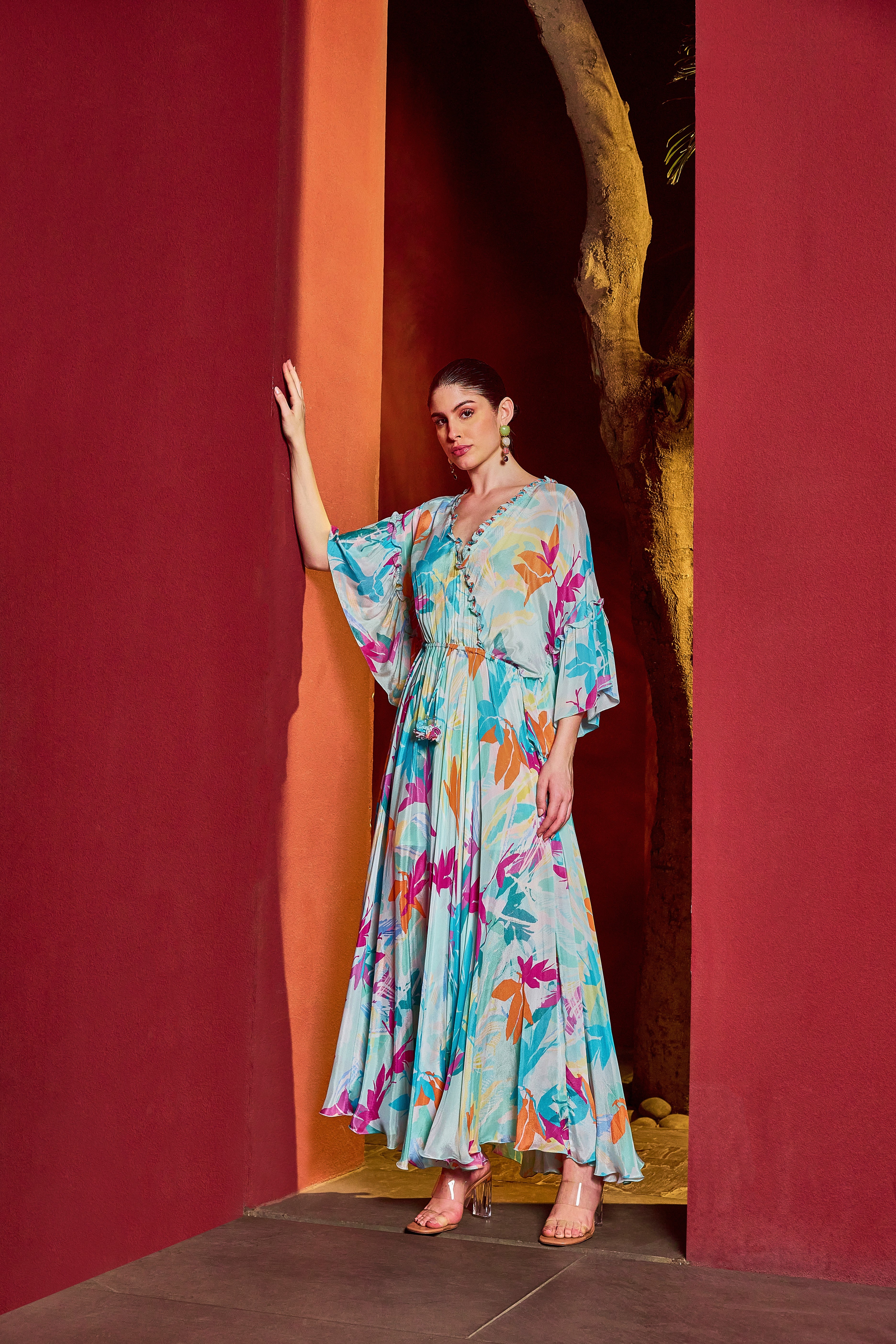 Blue Breeze Asymmetrical Kaftan Dress