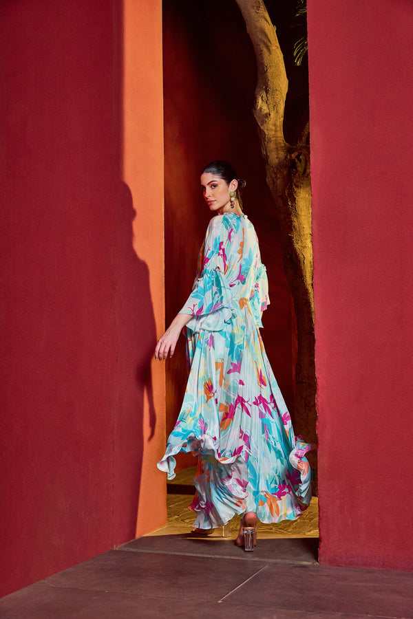 Blue Breeze Asymmetrical Kaftan Dress