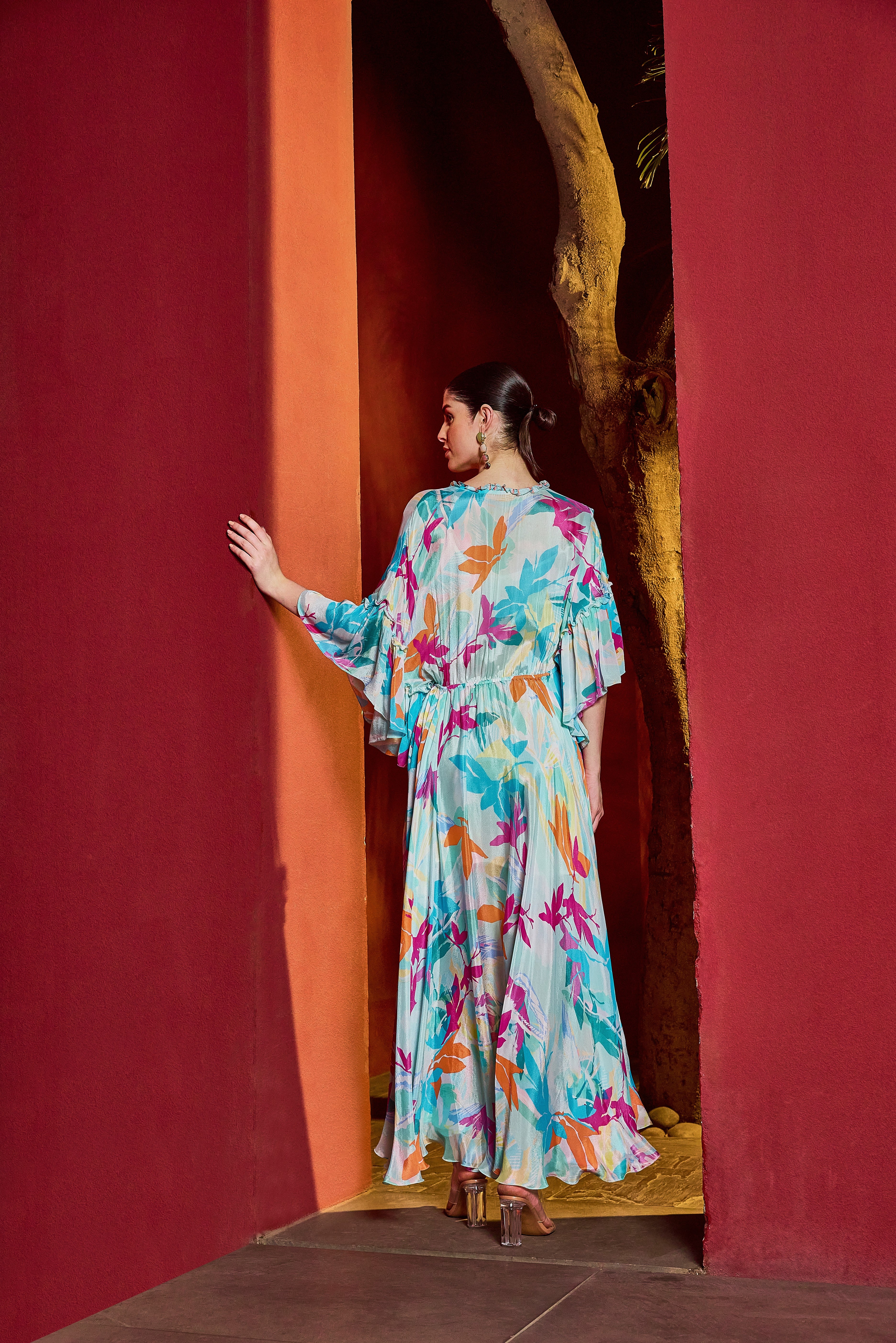 Blue Breeze Asymmetrical Kaftan Dress