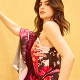 Black Floral One Shoulder Kaftan