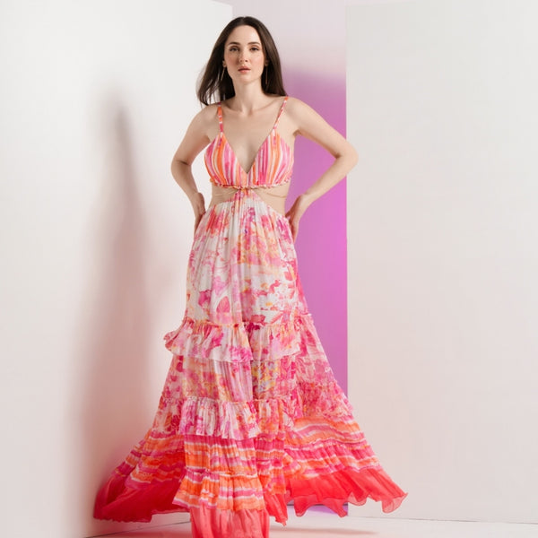 Pink fancy fusion maxi dress