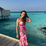 Rakul preet in Sakura Printed High Low Dress