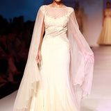 Ivory Celeste Cape Gown